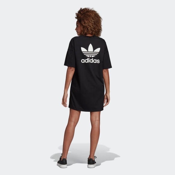 ♥️SOLD♥️Adidas Originals Black Trefoil Shirt Dress - Picture 7 of 8